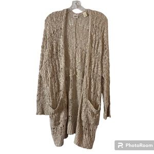 Daytrip Open Knit Long Line Cardigan Size Medium Boho Bohemian Grandmacore